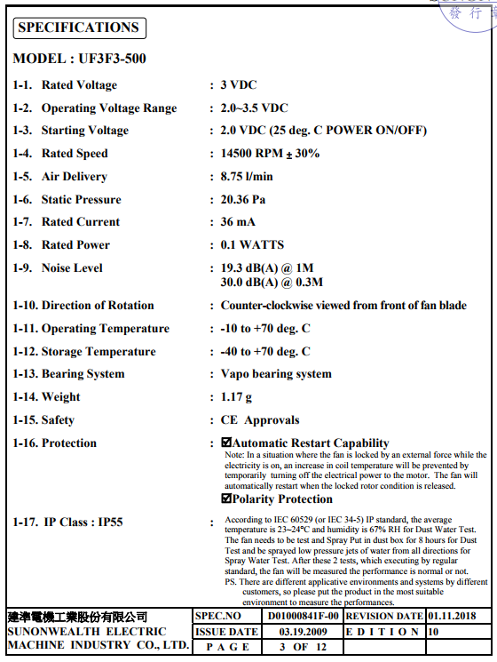 UF3F3-500參數 UF3F3-500參數