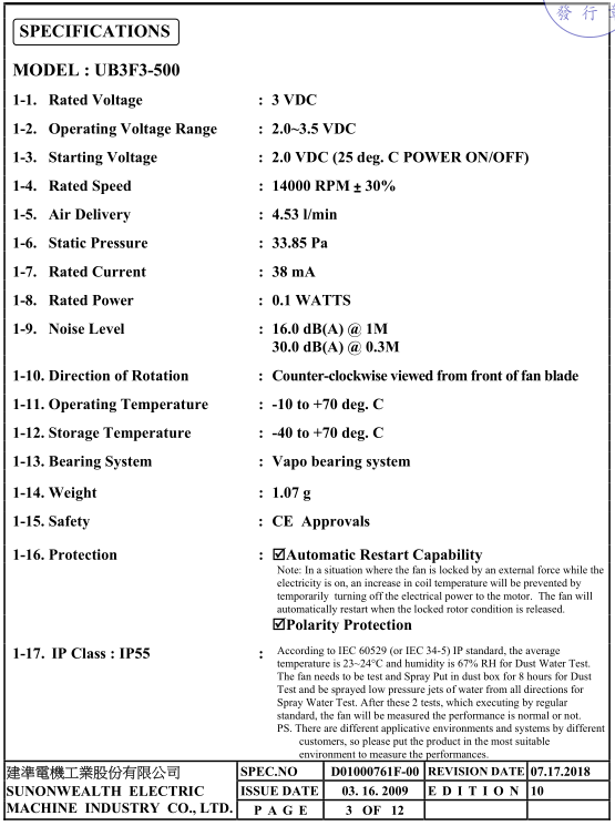 UB3F3-500B參數 UB3F3-500B參數